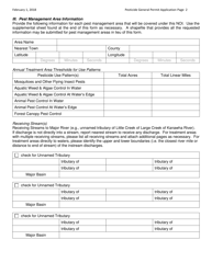 Notice of Intent (Noi) Application Form for Pesticide Gp - West Virginia, Page 2