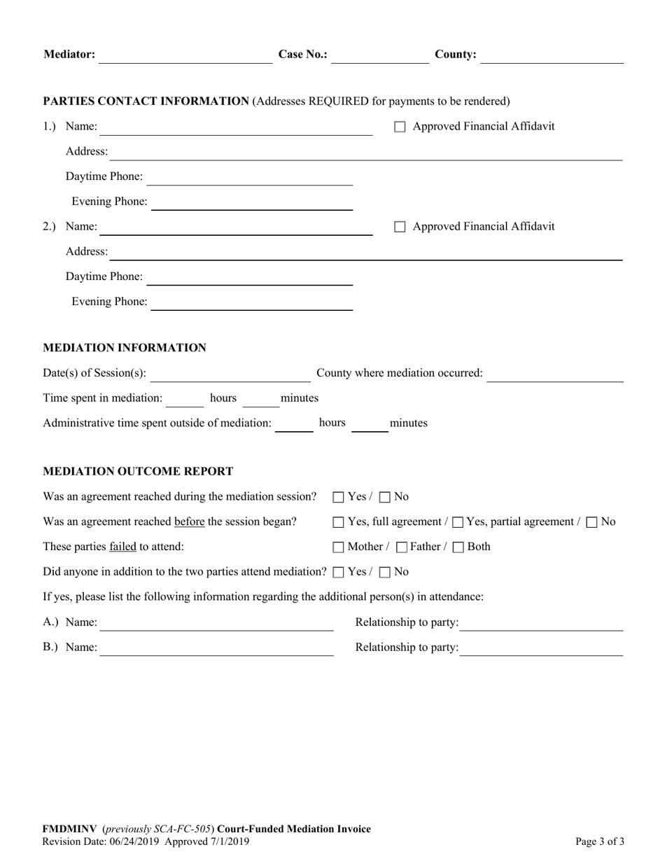 Form FMDMINV Court-Funded Mediation Invoice - West Virginia, Page 3