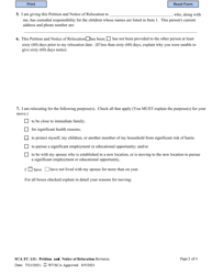 Form SCA-FC-131 Petition and Notice of Relocation - West Virginia, Page 2