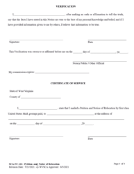 Form SCA-FC-131 Petition and Notice of Relocation - West Virginia, Page 4