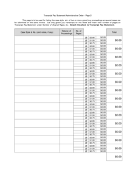 Page 2 &quot;Transcript Pay Statement/Administrative Order&quot; - West Virginia
