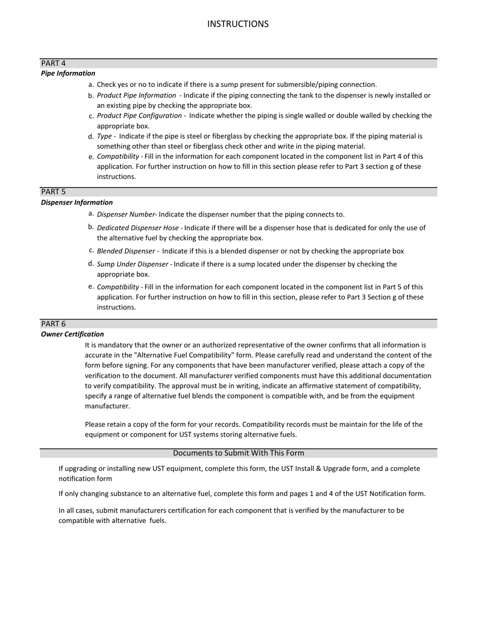 Alternative Fuel Compatibility Form - West Virginia, Page 4