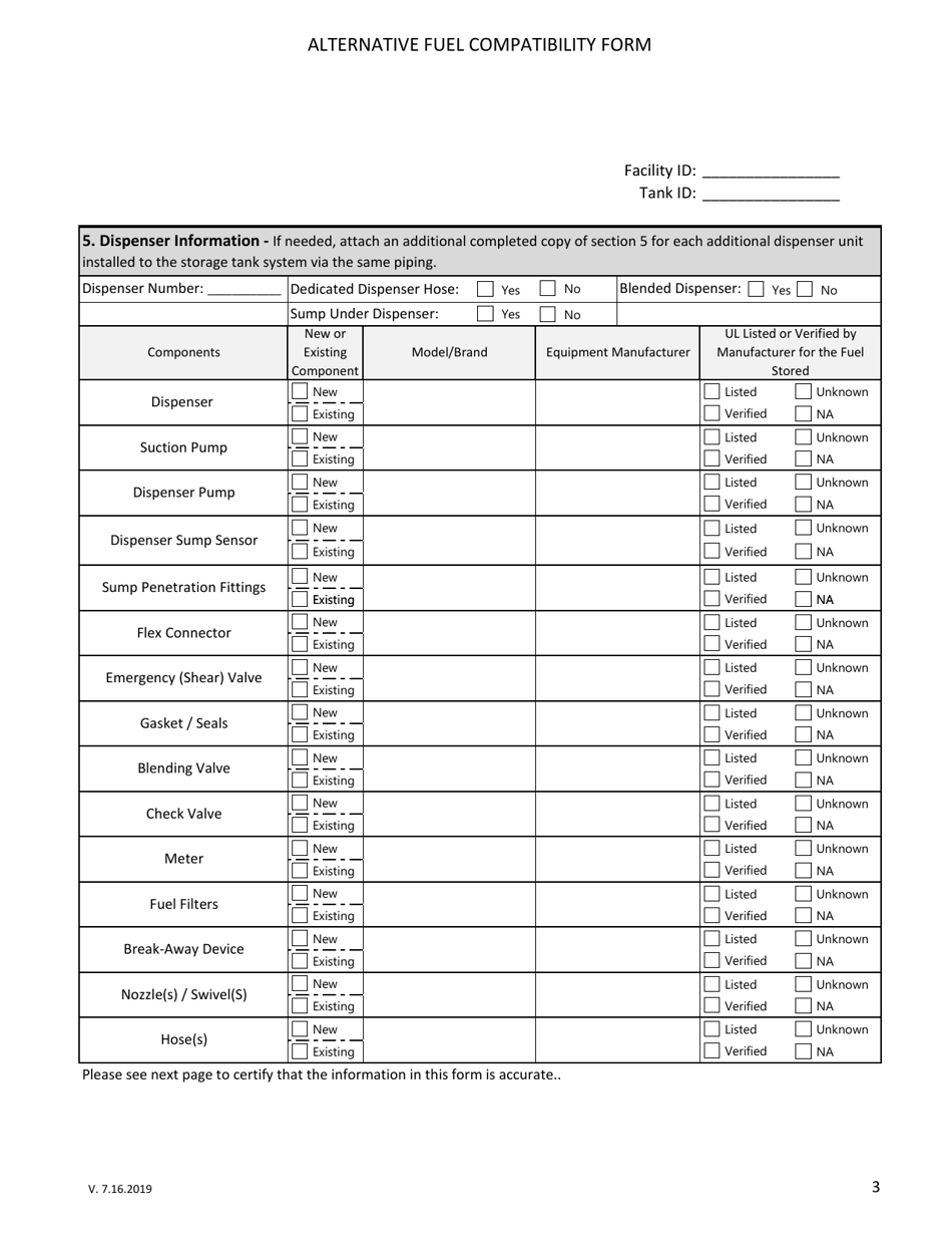 Alternative Fuel Compatibility Form - West Virginia, Page 7
