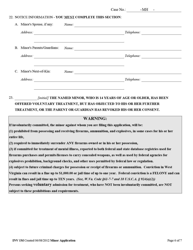 Form INV1M Application for Involuntary Custody for Mental Health Examination of Minor - West Virginia, Page 6