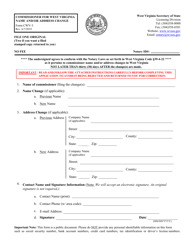 Document preview: Form CWV-3 Commissioner for West Virginia Name and/or Address Change - West Virginia