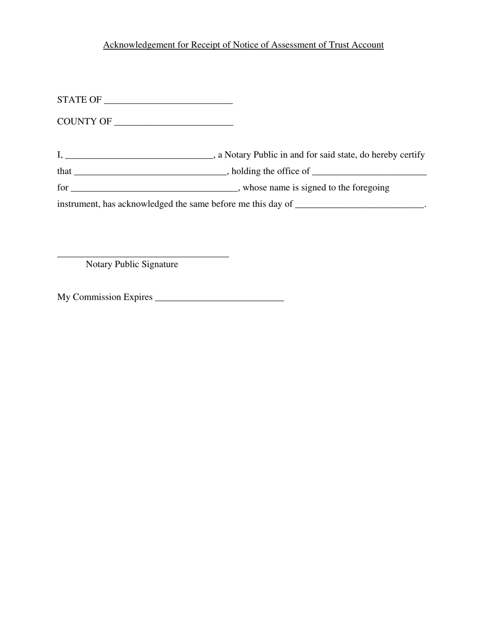 Official Form CSO-5 Receipt for Notice of Assignment of a Trust Account Credit Services Organization - West Virginia, Page 2