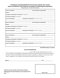 Official Form F-7B Independent Expenditure Form - West Virginia, Page 2