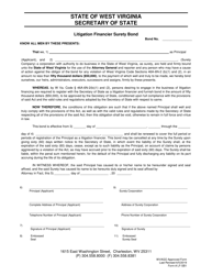 Form LFSB1 Litigation Financier Surety Bond - West Virginia, Page 2