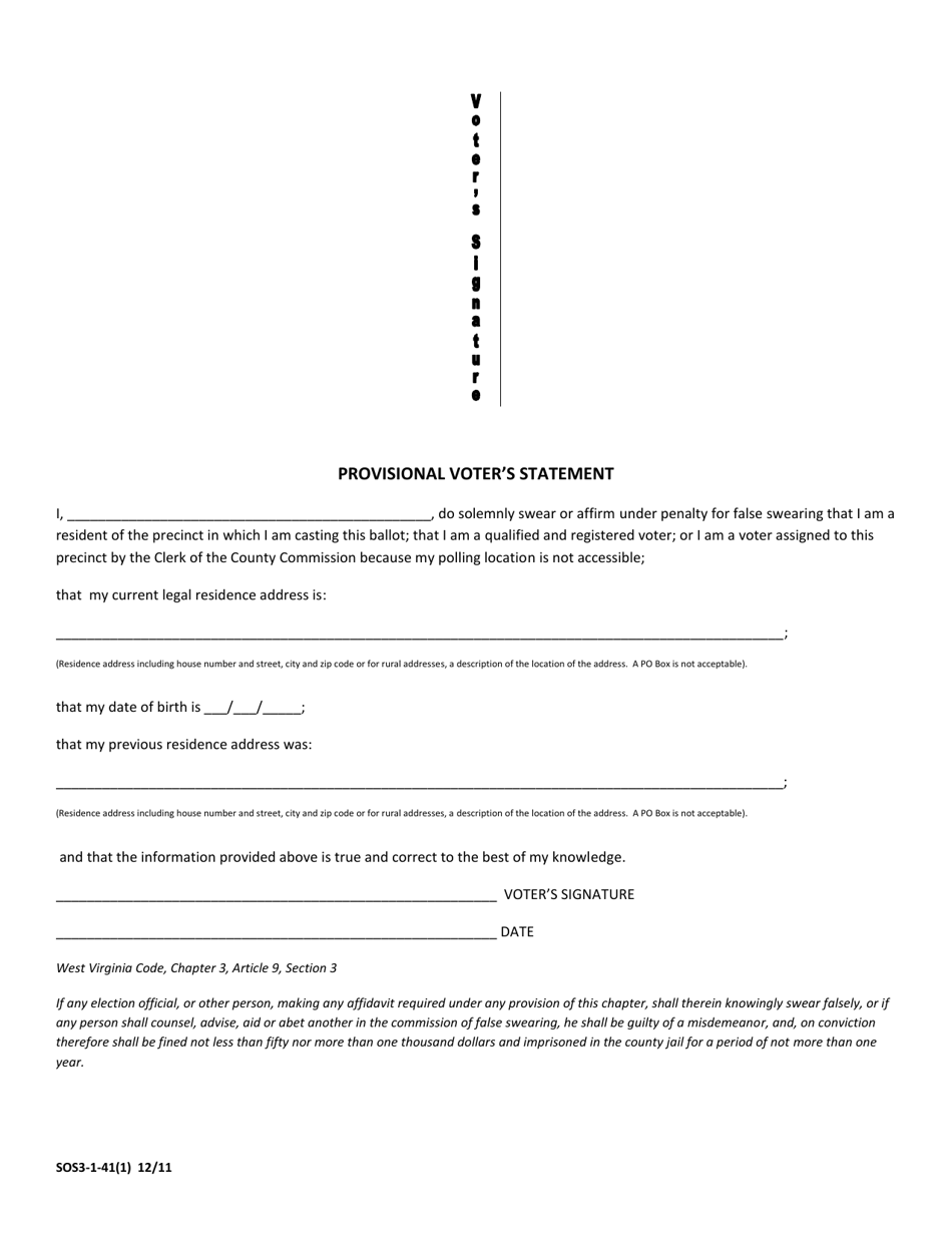 Provisional Ballot Envelope - West Virginia, Page 2
