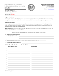 Document preview: Form LRA-1 Registration of Land Reuse Agency or Municipal Land Bank - West Virginia