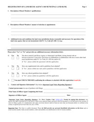 Form LRA-1 Registration of Land Reuse Agency or Municipal Land Bank - West Virginia, Page 2