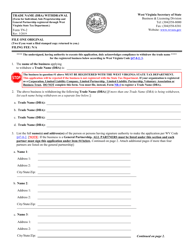 Document preview: Form TN-2 Trade Name (Dba) Withdrawal (Individual, Sole Proprietorship, General Partnership) - West Virginia