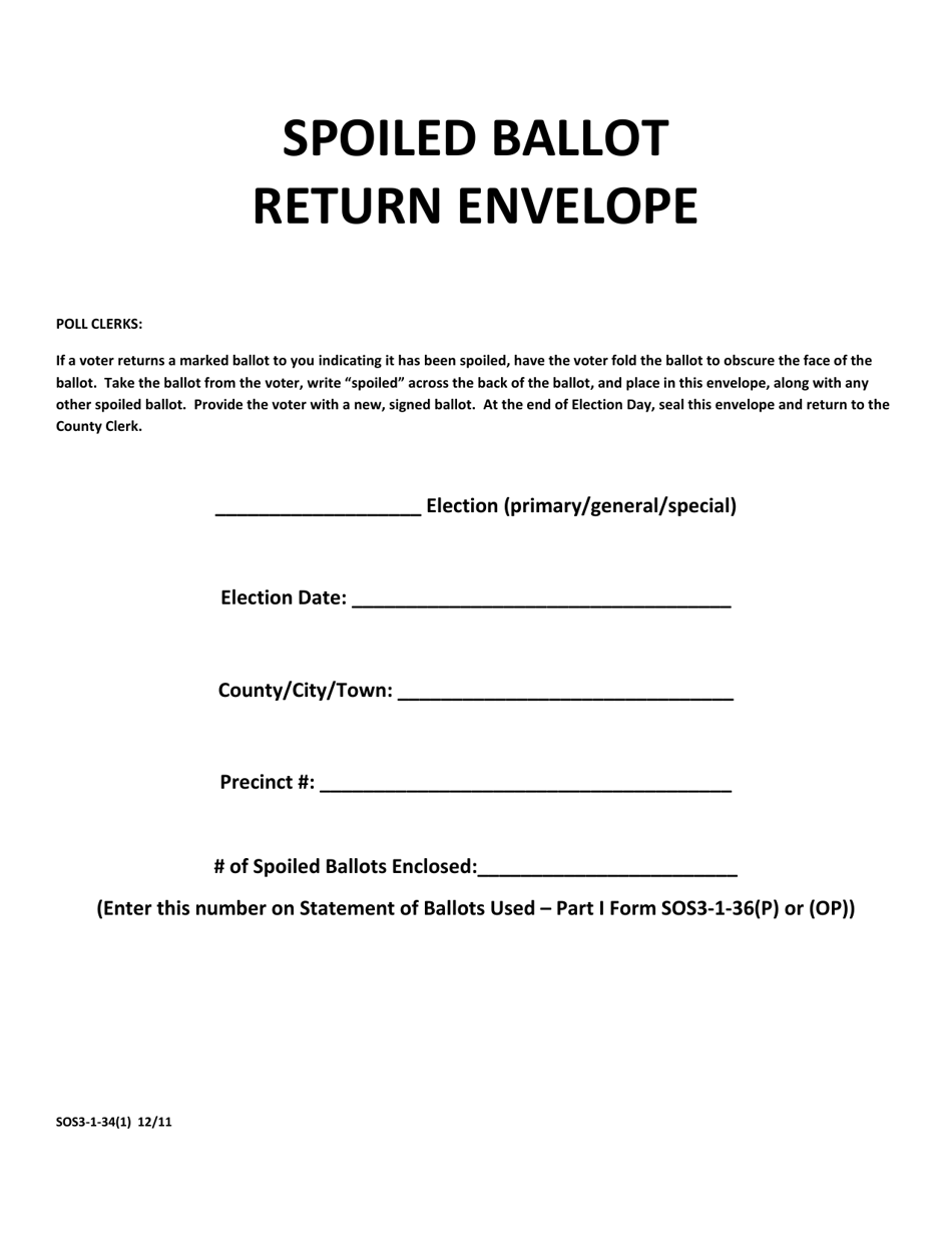 Spoiled Ballot Return Envelope - West Virginia, Page 1