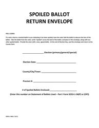 Document preview: Spoiled Ballot Return Envelope - West Virginia