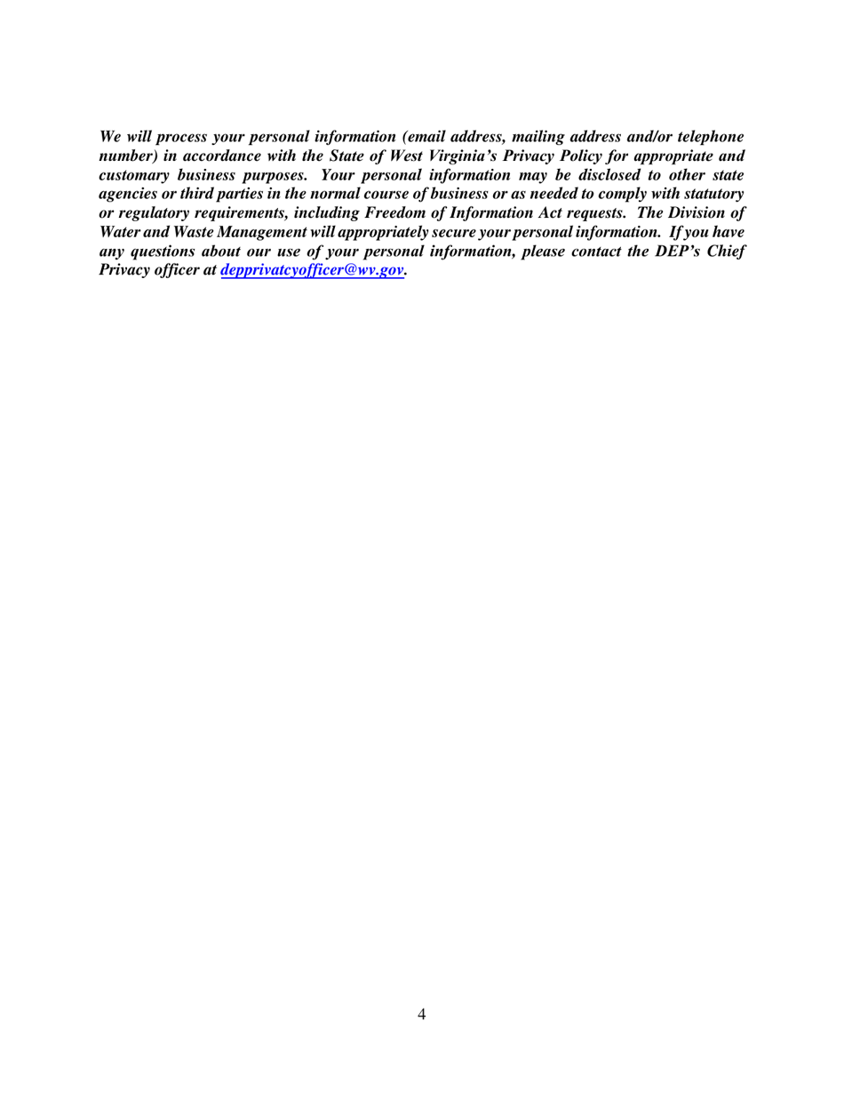 Solid Waste Assessment Fee Exemption Application - West Virginia, Page 4