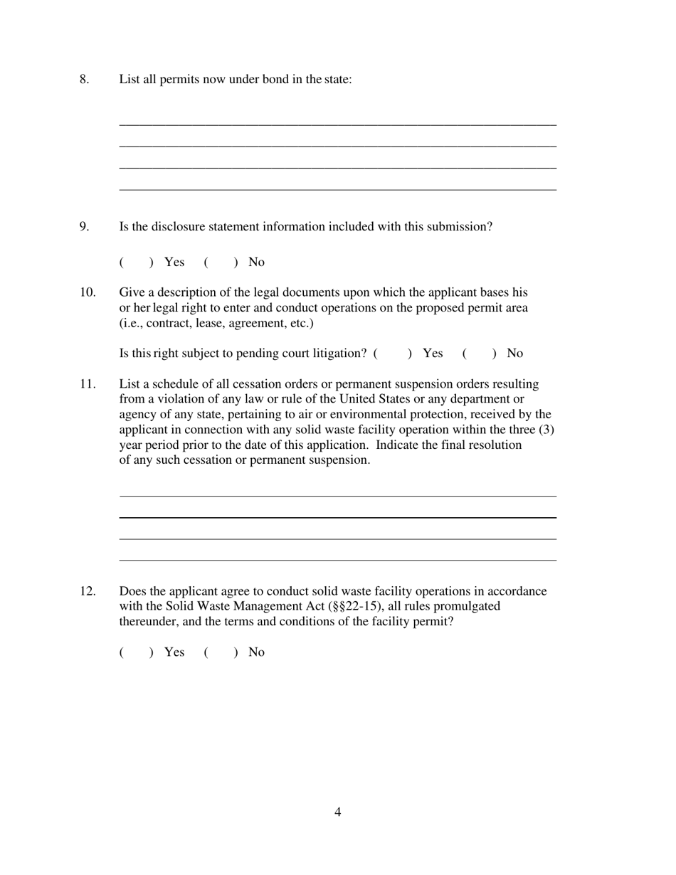 Application for a Major Modification to Transfer a Solid Waste Facility Permit - West Virginia, Page 4