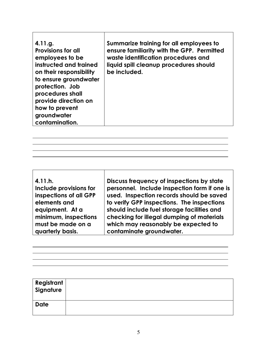 Groundwater Protection Plan for Noncommercial Construction / Demolition Solid Waste Facility - Class D General Perm - West Virginia, Page 5
