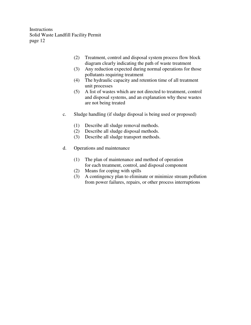 Instructions to Person(s) Applying for a Solid Waste Landfill Facility Permit - West Virginia, Page 12