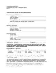 Registration to Operate a Commercial Yard Waste Composting Facility - West Virginia, Page 2