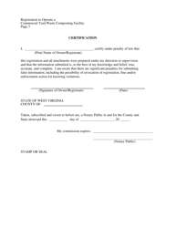 Registration to Operate a Commercial Yard Waste Composting Facility - West Virginia, Page 3