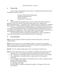 Form M &quot;Application for Wv/Npdes Water Pollution Control Permit Modification&quot; - West Virginia
