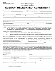Form WV-48A Agency Delegated Agreement for Transactions Requiring Attorney General Approval - West Virginia