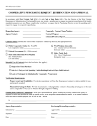 Form WV-40 Cooperative Purchasing Request, Justification and Approval - West Virginia
