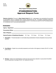 Form WV-80 Standardization: Approval Request Form - West Virginia