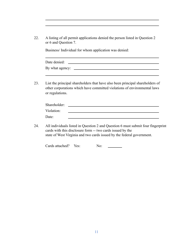 Background Investigation Disclosure Statement Application - West Virginia, Page 11