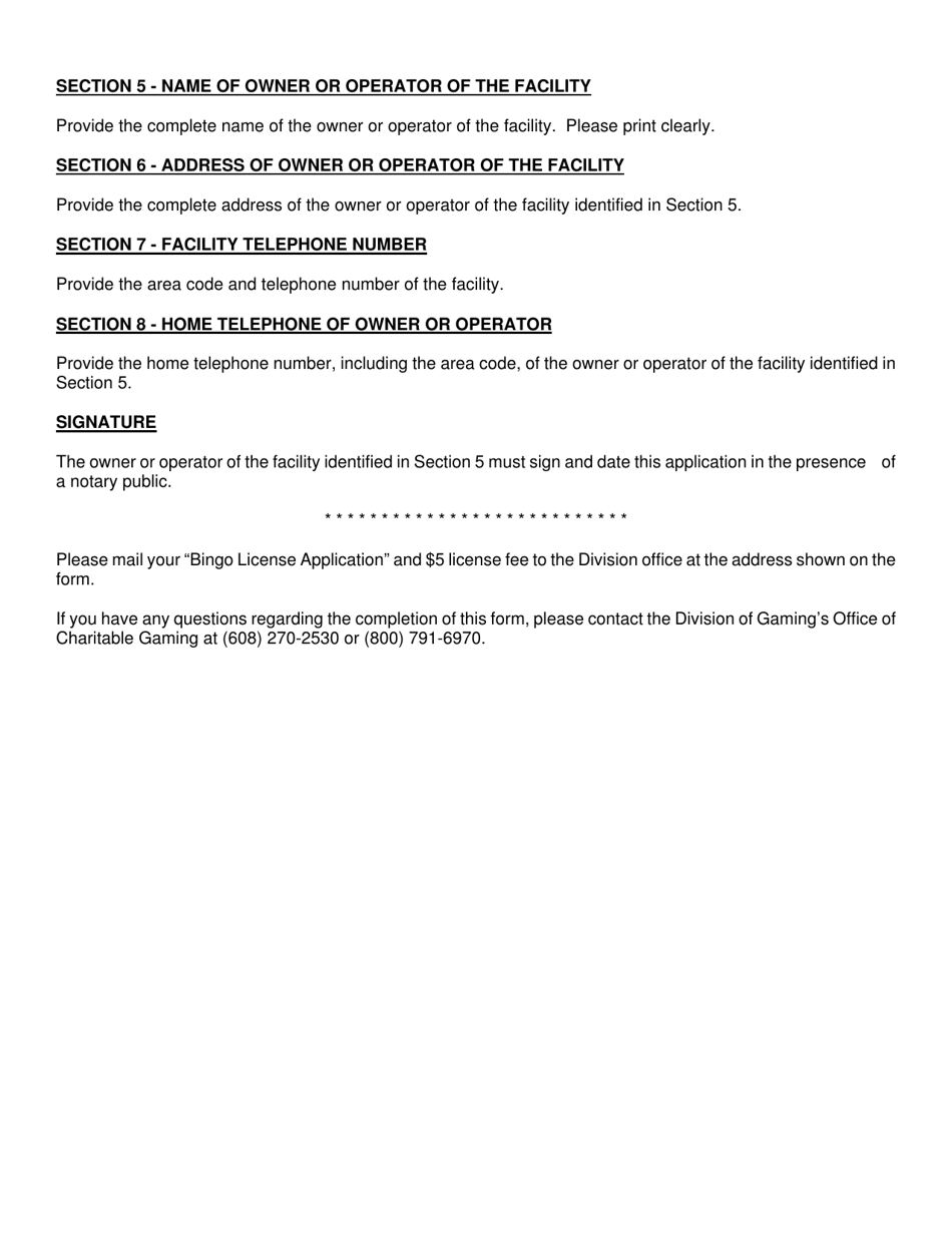 Bingo Licence Application at Jana Thompson blog