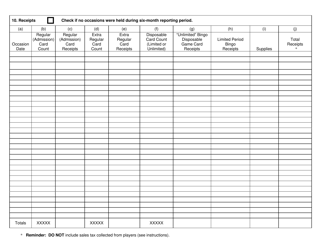 Form DOA-11631 Semiannual Bingo Occasion Report - Wisconsin, Page 2