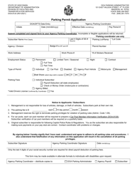 Form DOA-8124 Parking Permit Application - Wisconsin