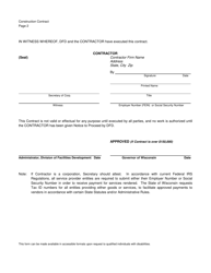 Form DOA-4504 Construction Contract - Wisconsin, Page 2