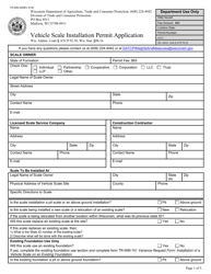 Document preview: Form TR-WM-30 Vehicle Scale Installation Permit Application - Wisconsin