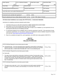 Form TR-WM-30 Vehicle Scale Installation Permit Application - Wisconsin, Page 2