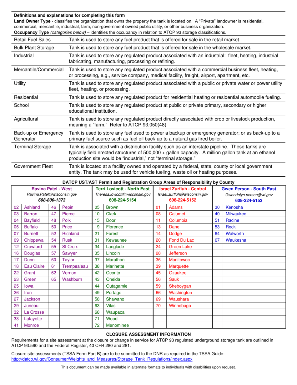 Form TR-WM-137 Underground Flammable / Combustible / Hazardous Liquid Storage Tank Registration - Wisconsin, Page 2