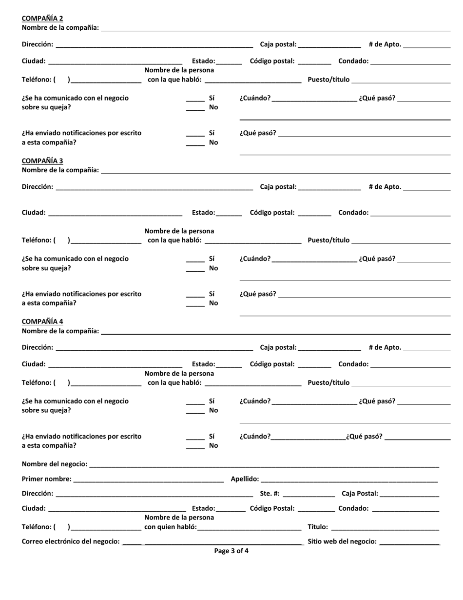 Queja Sobre Robo De Identidad - Wisconsin (Spanish), Page 3