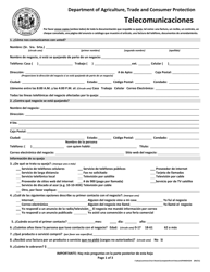 Formulario De Queja - Telecomunicaciones - Wisconsin (Spanish)