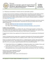 Document preview: Form ARM-ACM-320 Application for Permit to Distribute Nonagricultural or Special-Use Fertilizer - Wisconsin