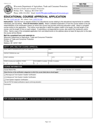 Document preview: Form TR-WM-107 Educational Course Approval Application - Wisconsin