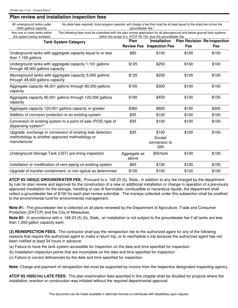Form TR-WM-126 Wisconsin Flammable / Combustible / Hazardous Liquids Tank Installation Application - Wisconsin, Page 2