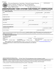 Document preview: Form TR-WM-139 Underground Tank System Functionality Verification - Wisconsin