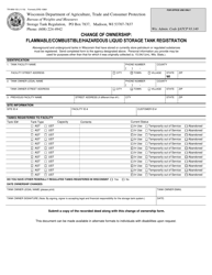 Document preview: Form TR-WM-153 Change of Ownership: Flammable/Combustible/Hazardous Liquid Storage Tank Registration - Wisconsin