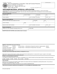 Document preview: Form TR-WM-127 Wisconsin Material Approval Application - Wisconsin