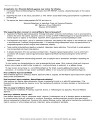 Form TR-WM-127 Wisconsin Material Approval Application - Wisconsin, Page 2