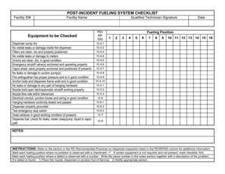 Post-incident Fueling System Checklist - Wisconsin