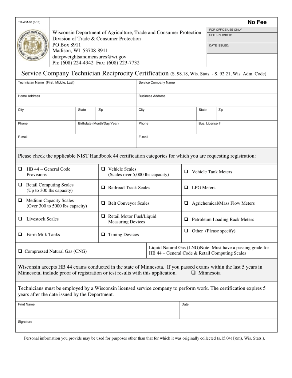 Form Tr Wm 80 Fill Out Sign Online And Download Printable Pdf Wisconsin Templateroller 9103