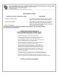 Form ARM-PI-414 Part I State of Wisconsin Application for Permit to Move Live Plant Pests or Biological Control Agents - Wisconsin, Page 2