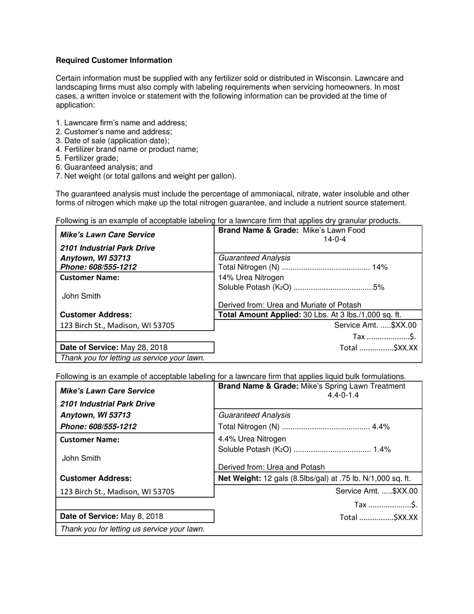 Fertilizer Requirements for Lawncare Firms - Wisconsin, Page 2