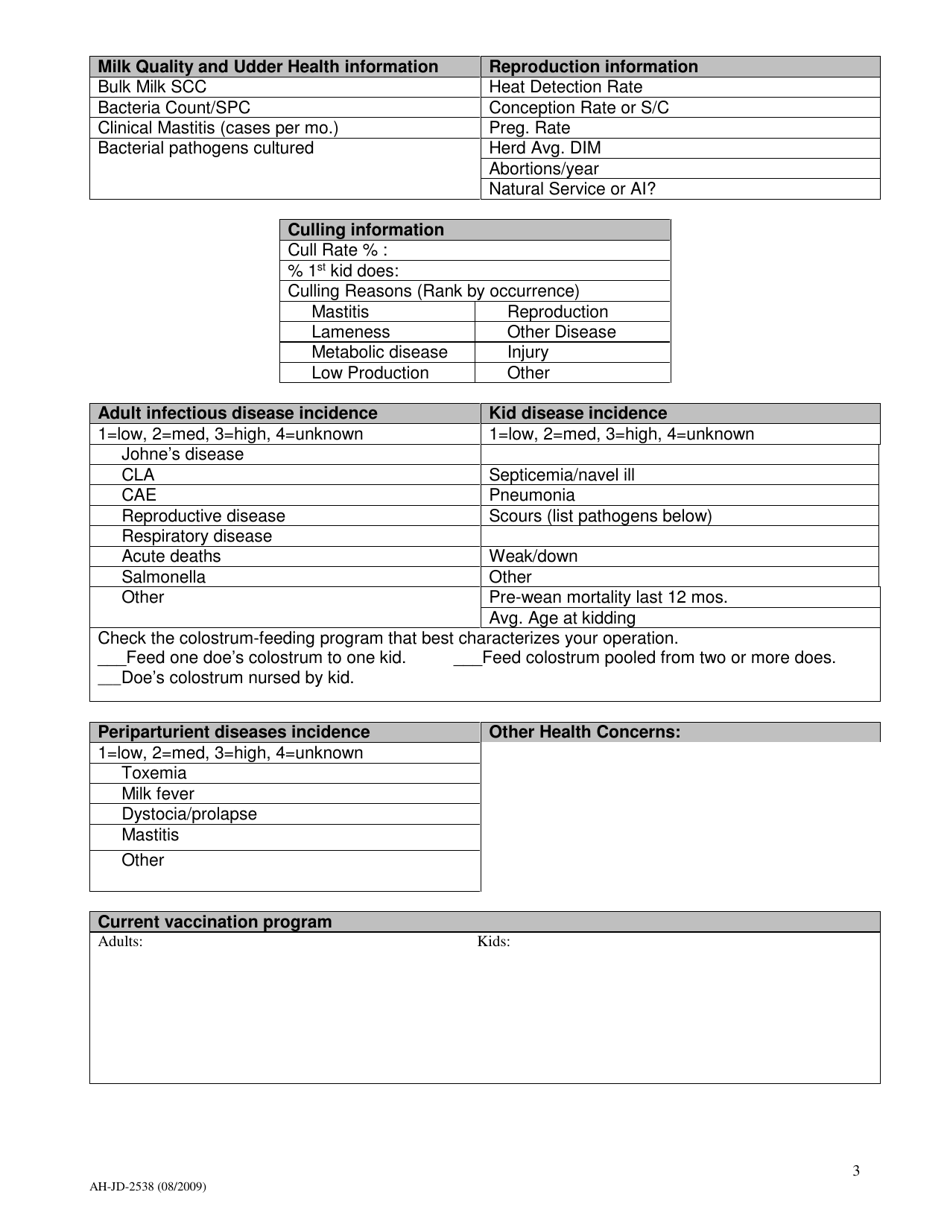 Form AH-JD-2538 Goat Risk Assessment and Herd Management Plan - Wisconsin, Page 4
